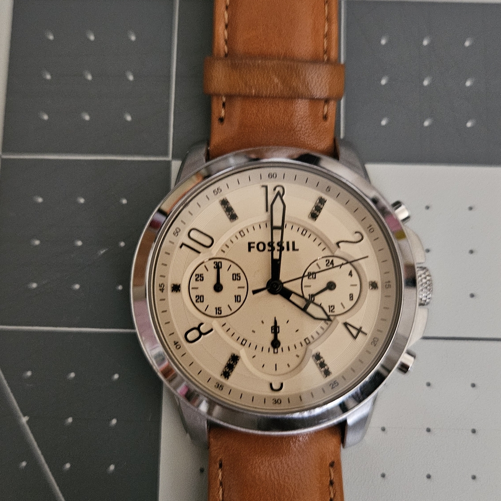 Fossil Men's Brown Leather Strap Watch